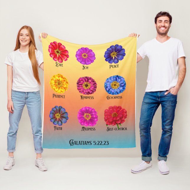 Fruitage of the spirit With Zinnias  Fleece Blanket (In Situ)