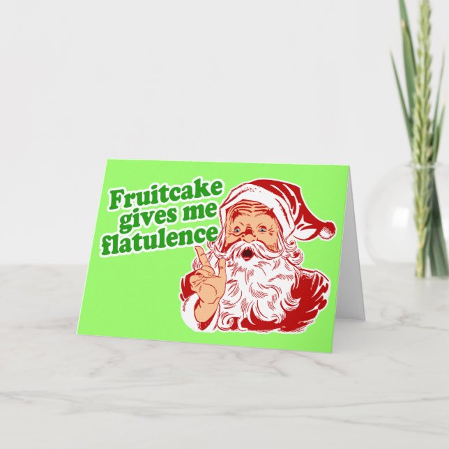 Fruitcake Makes Santa Fart Holiday Card (Front)