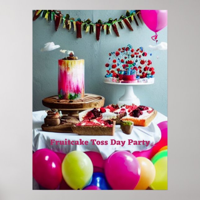 Fruitcake Toss Day Party Poster Winter Holiday (Front)
