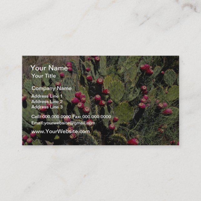 Fruited prickly pear cactus, Sonoran Desert Business Card (Front)