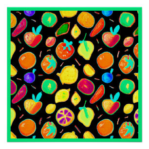 Fruitful Neon Visions Design Poster