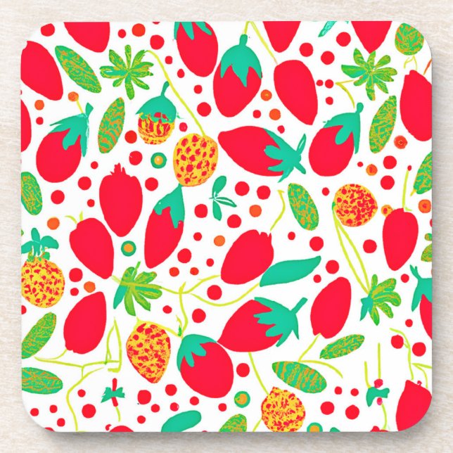 Fruitful Palette Vivid Pattern Coaster (Front)