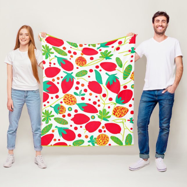 Fruitful Palette Vivid Pattern Fleece Blanket (In Situ)