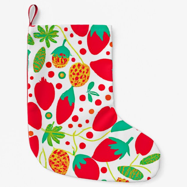 Fruitful Palette Vivid Pattern Small Christmas Stocking (Front)