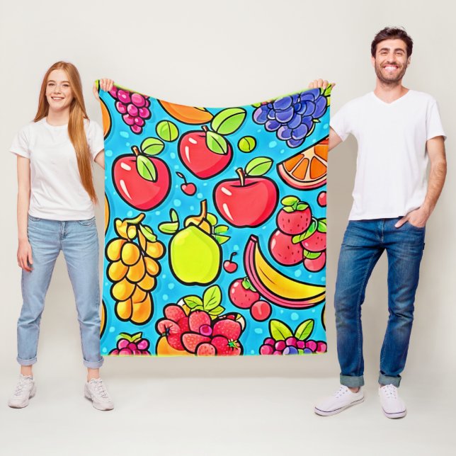 Fruitful Pattern Design Fleece Blanket (In Situ)