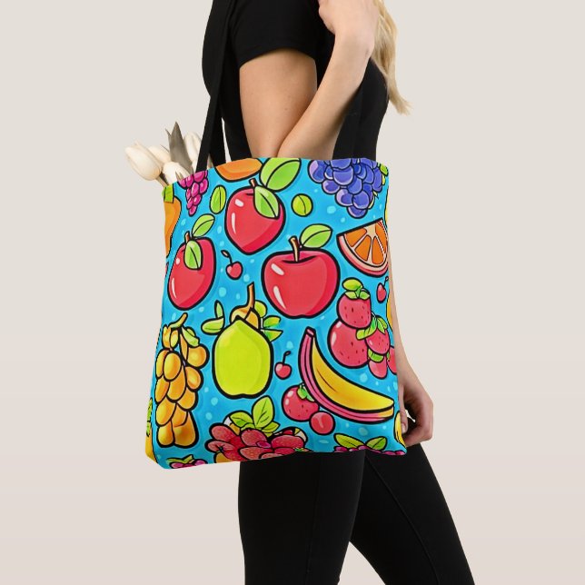 Fruitful Pattern Design Tote Bag (Close Up)