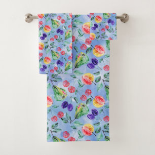Fruits and berries. bath towel set