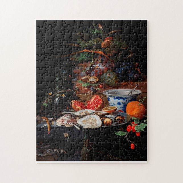 Fruits and oysters by Abraham Mignon Jigsaw Puzzle (Vertical)