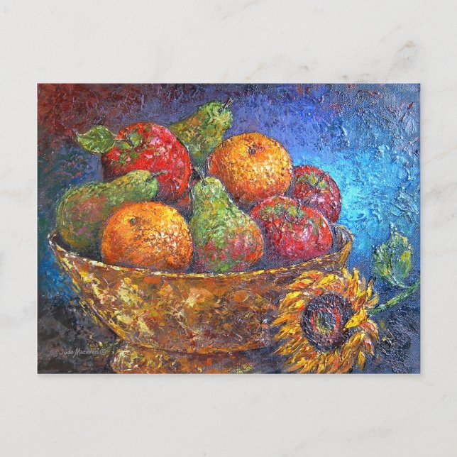 Fruits and Sunflower Painting Art - Multi Postcard (Front)