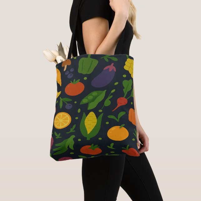Fruits and Vegetable Garden Tote Bag (Close Up)