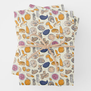 Fruits and Vegetables Food Pattern Wrapping Paper Sheet
