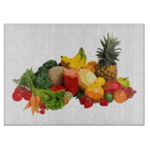 Fruits and Vegetables Glass Cutting Board