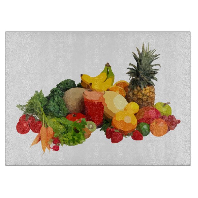 Fruits and Vegetables Glass Cutting Board (Front)