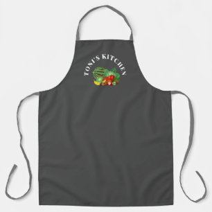 Fruits and Vegetables on Grey Customised Apron