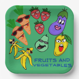 FRUITS AND VEGETABLES PAPER PLATE