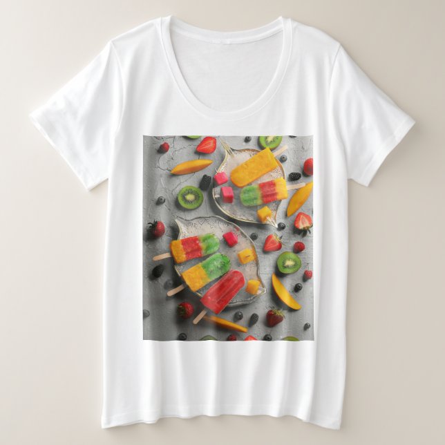 Fruits And Vegetables Plus Size T-Shirt (Design Front)