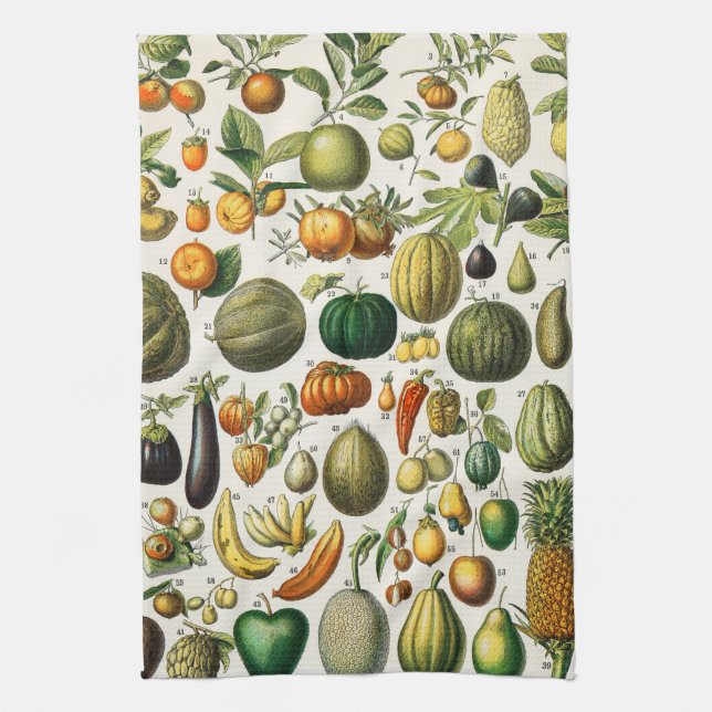 Fruits and Vegetables Tea Towel (Vertical)