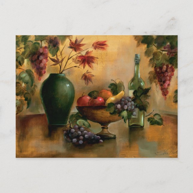 Fruits and Wine with Autumn Hues Postcard (Front)