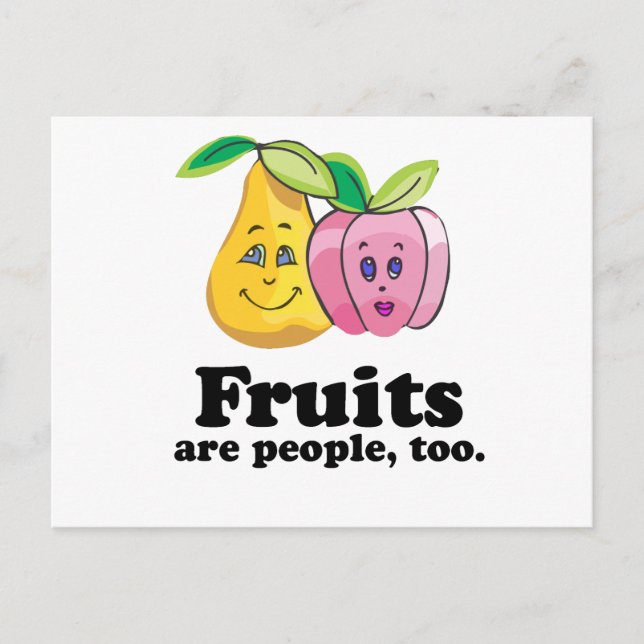 Fruits are people too postcard (Front)