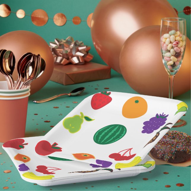 Fruits Art Paper Plate (Multi)