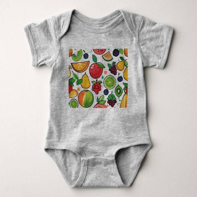 fruits baby clothes bodysuit (Front)