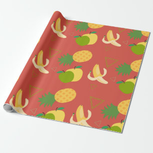 Fruits : Bananas and pineapple pattern Wrapping Paper