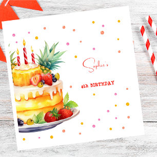 Fruits Birthday cake birthday Napkin
