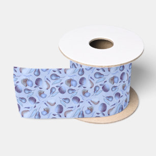 Fruits blue pattern satin ribbon