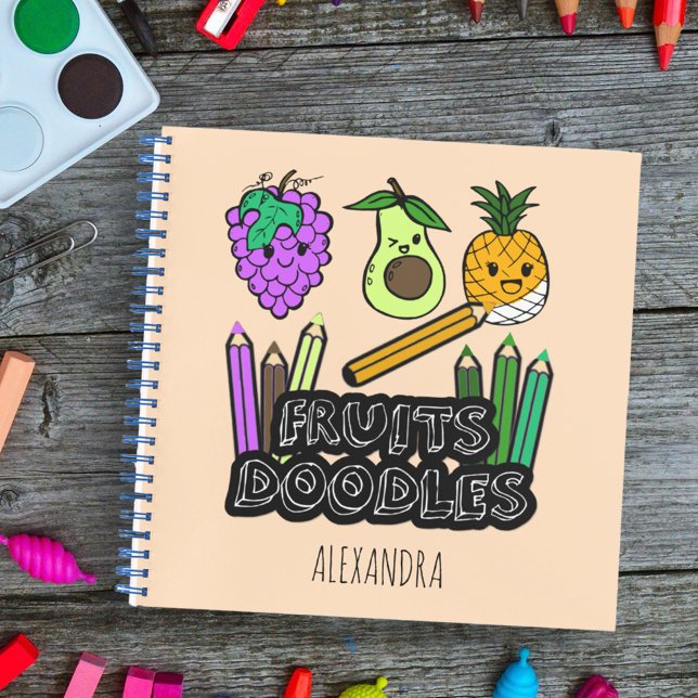 Fruits Doodles cute colorful watercolor Sketchbook Notebook (Creator Uploaded)