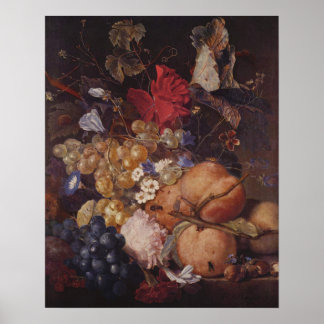Fruits, Flowers and Insects by Jan van Huysum Poster