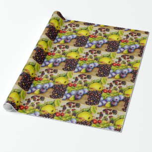 Fruits from the Hedgerow fine art wrapping Paper