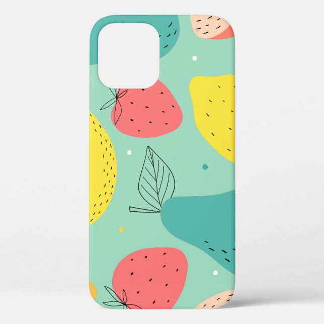 Fruits hand-drawn, decorative seamless pattern. Case-Mate iPhone case (Back)