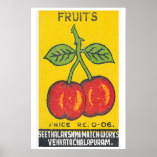 Fruits - Matchbox Print - Aesthetic Wall Art