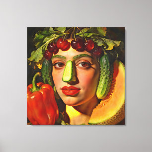 Fruits of Expression – A Surreal Portrait Canvas Print