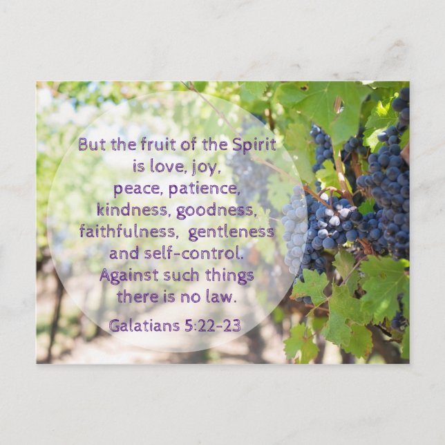 Fruits of the Spirit Bible Verse Postcard (Front)
