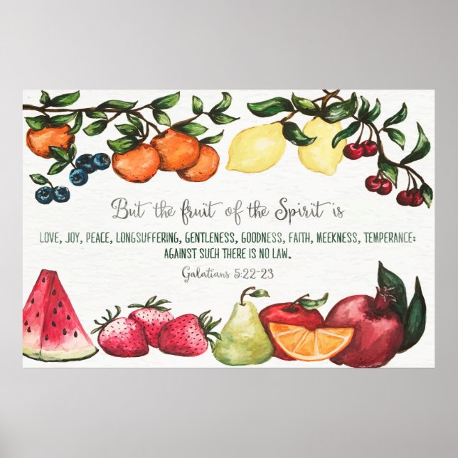 Fruits of the Spirit, Galatians 5:22-23 Poster (Front)