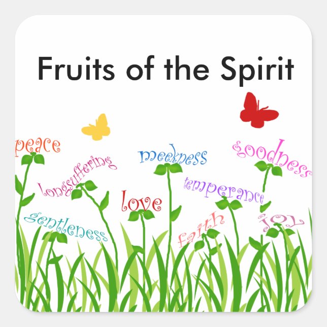 Fruits of the Spirit garden products Square Sticker (Front)