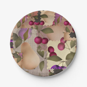 Fruits, patchwork paper plate