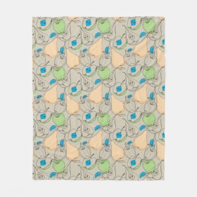 Fruits pattern fleece blanket (Front)