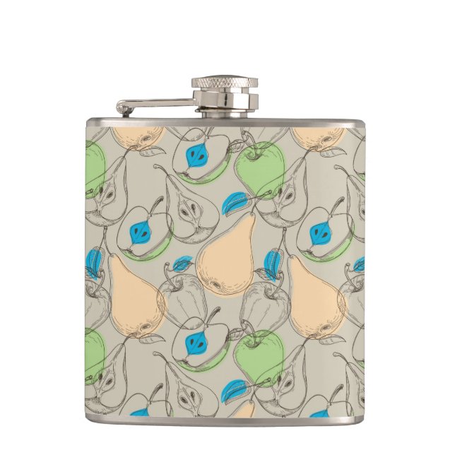 Fruits pattern hip flask (Front)