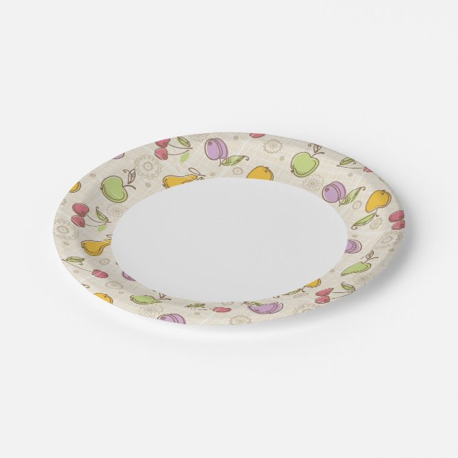 Fruits Pattern Paper Plate (Angled)