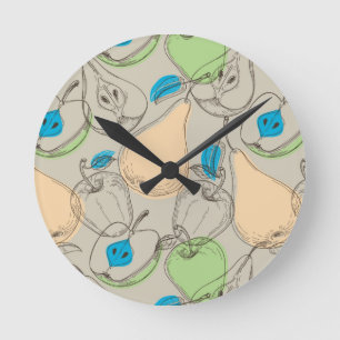 Fruits pattern round clock