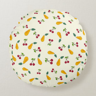 Fruits pattern round cushion