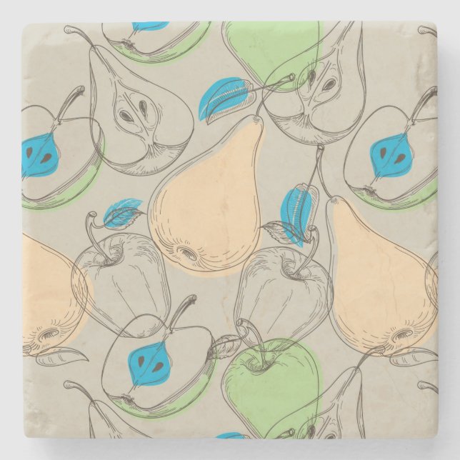 Fruits pattern stone coaster (Front)