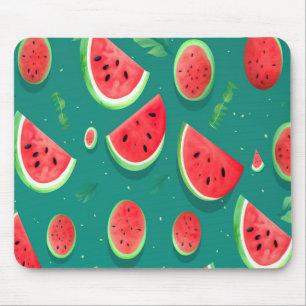 Fruits pattern with watermelon mouse pad