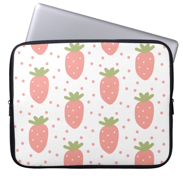 Fruits strawberries background laptop sleeve (Front)
