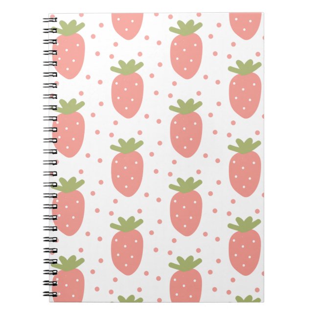 Fruits strawberries background notebook (Front)