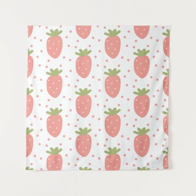 Fruits strawberries background tapestry (Front)