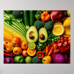 Fruits Vegetables Healthy Food Nutrition Health Poster