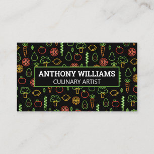 Fruits Vegetables Pattern II Background  Business Card